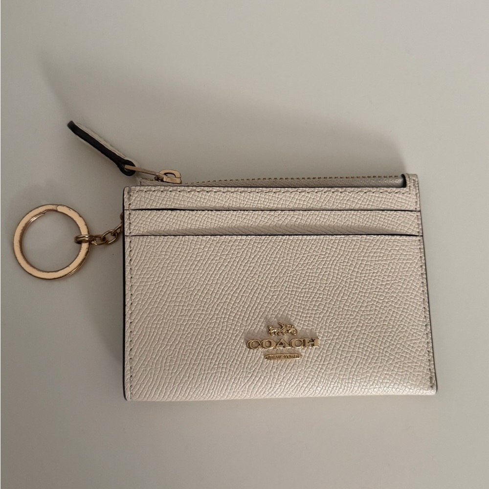 Coach Off-White Leather Key and Card Holder